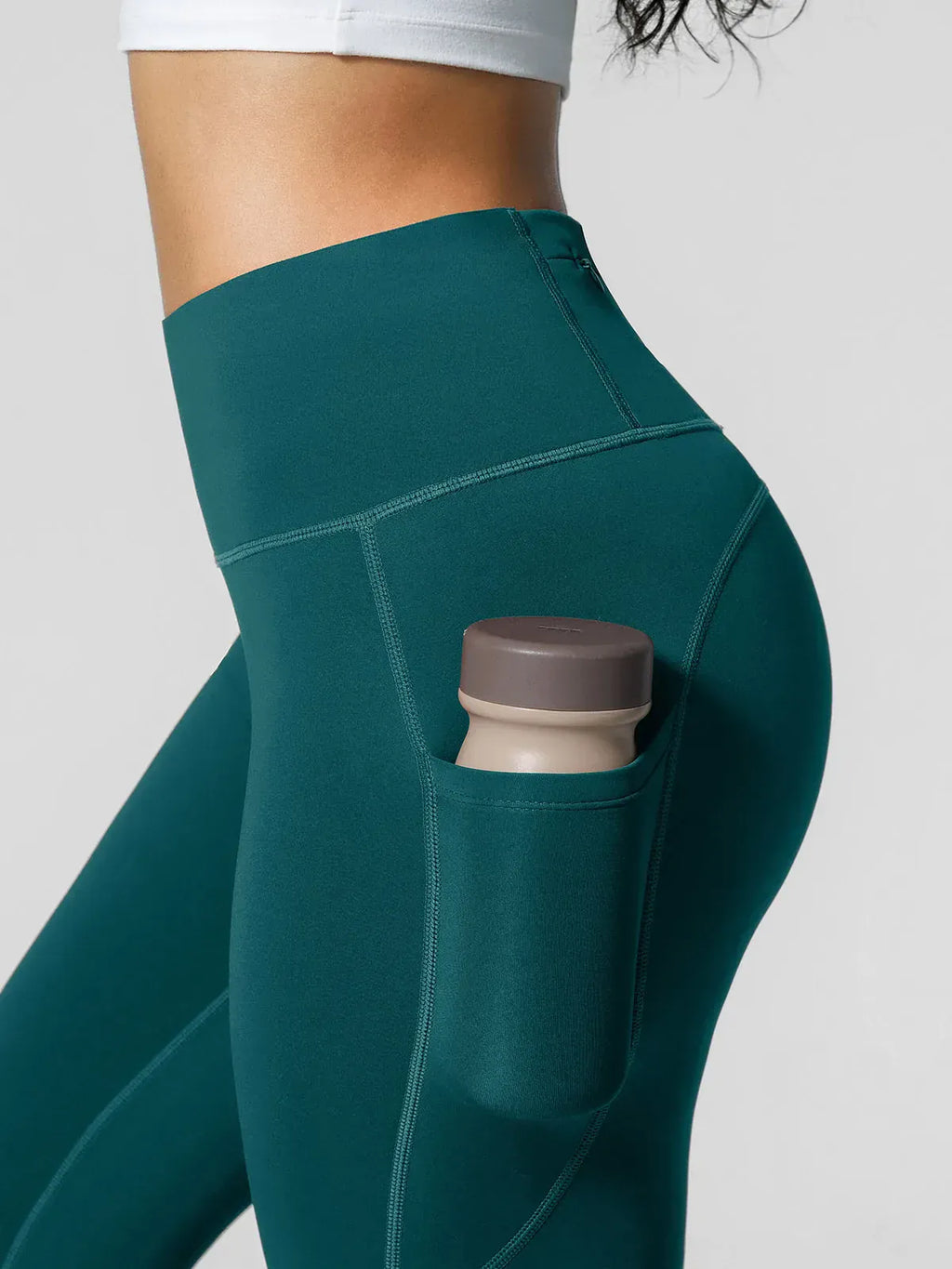 High Rise Side Pockets Fleece Lined Leggings