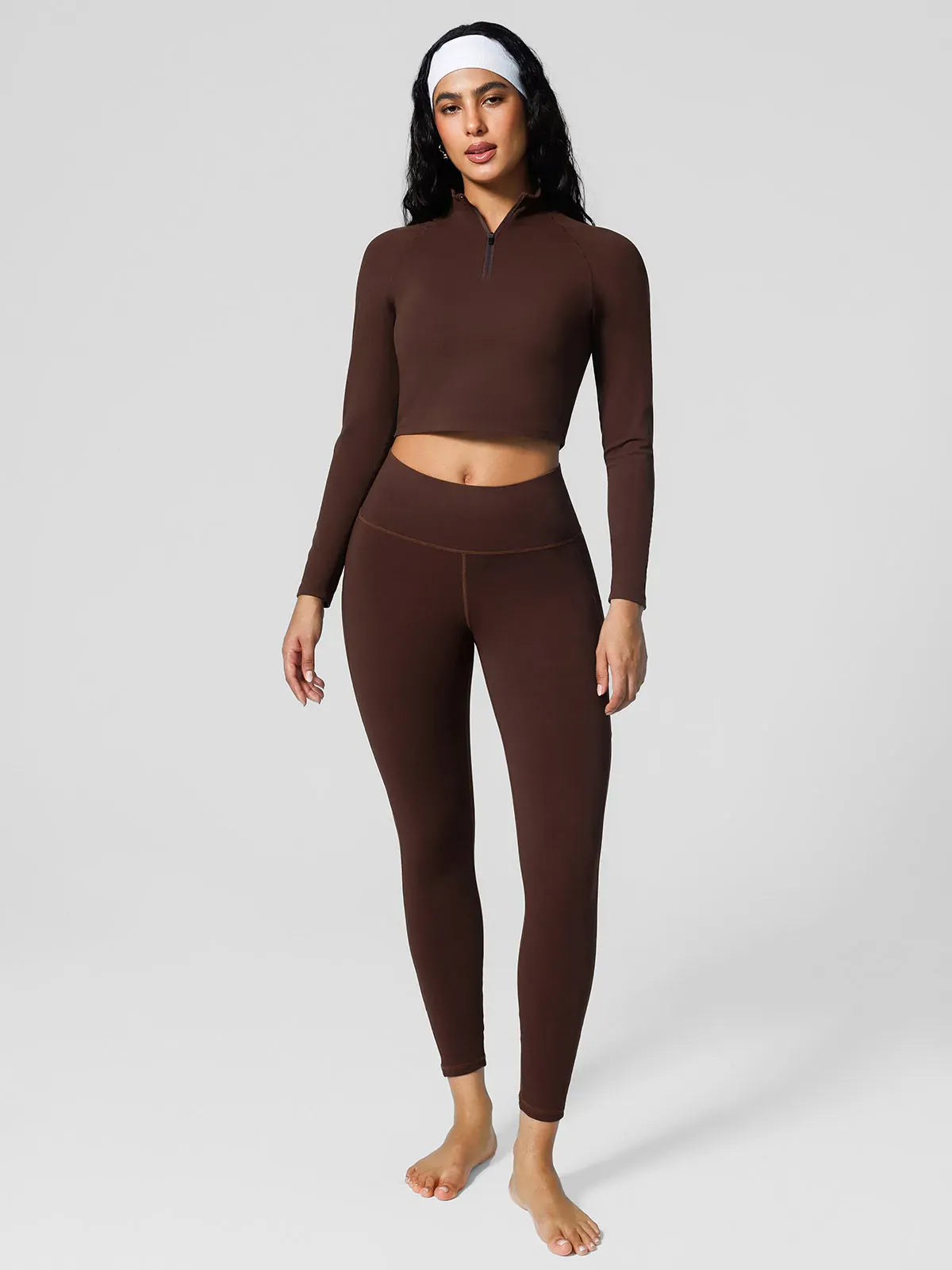 High Rise Side Pockets Fleece Lined Leggings