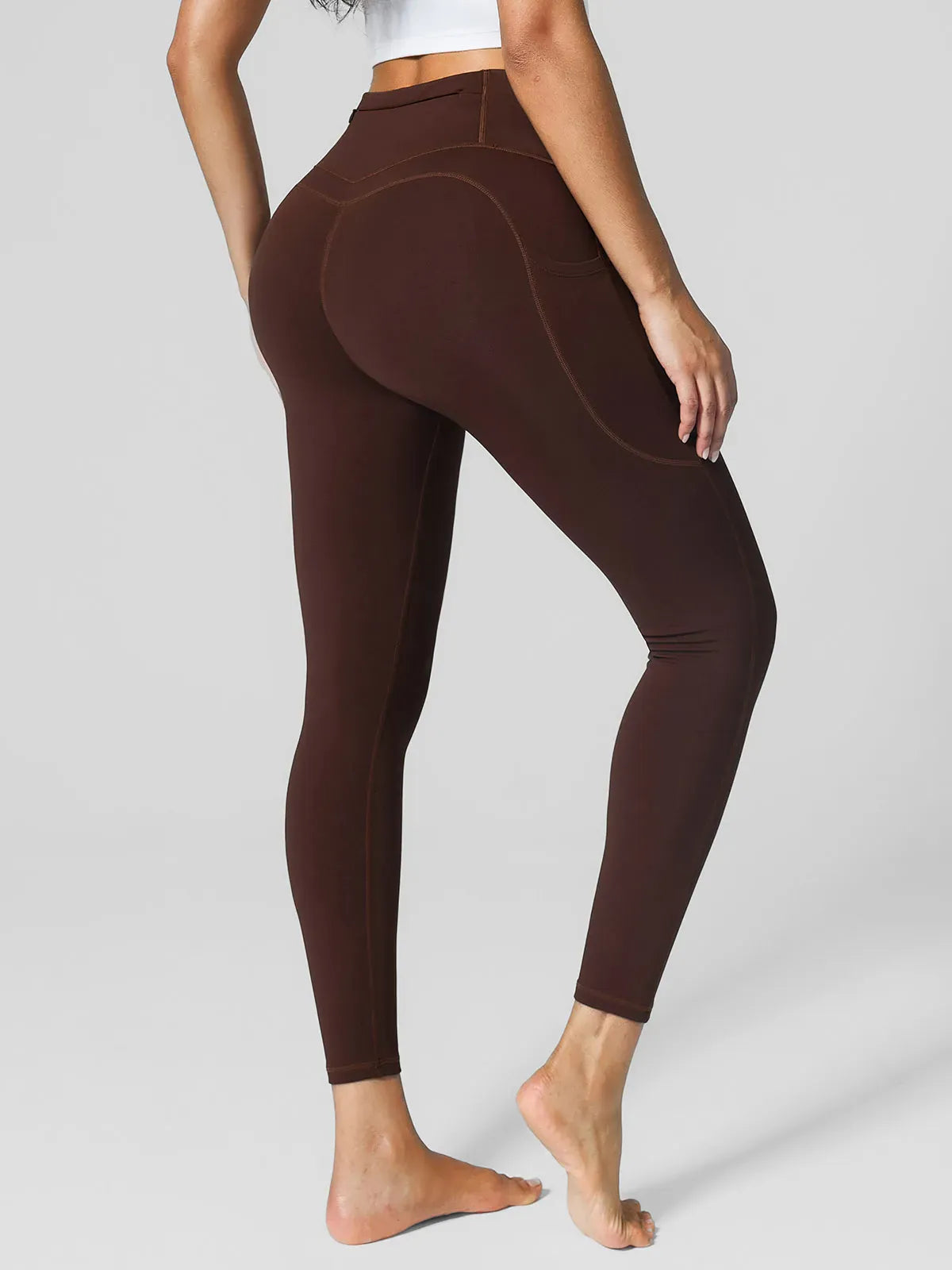 High Rise Side Pockets Fleece Lined Leggings