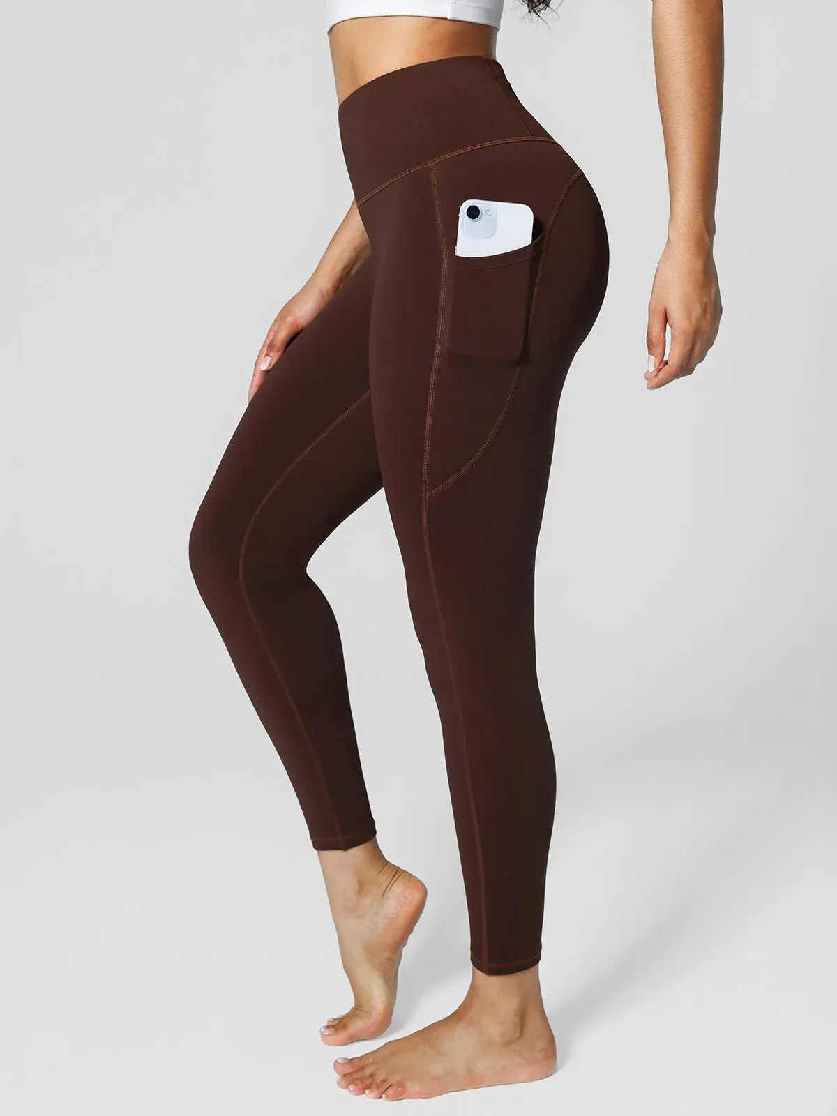 High Rise Side Pockets Fleece Lined Leggings