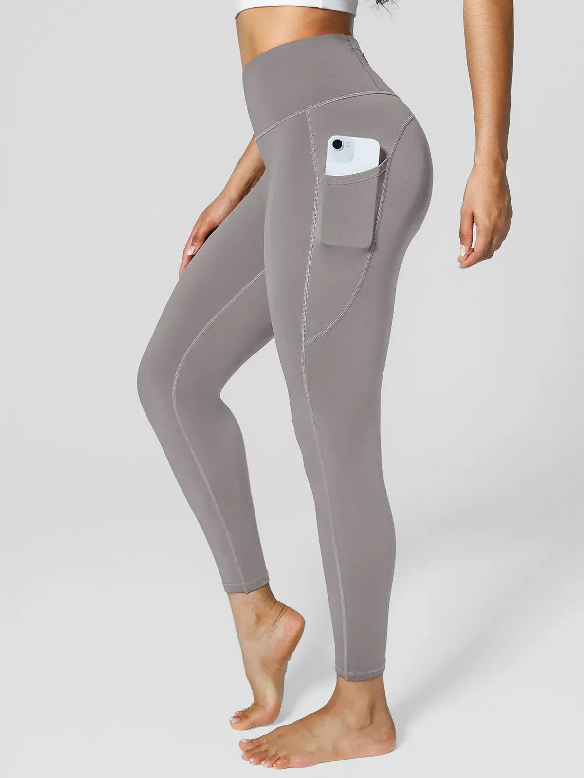 High Rise Side Pockets Fleece Lined Leggings