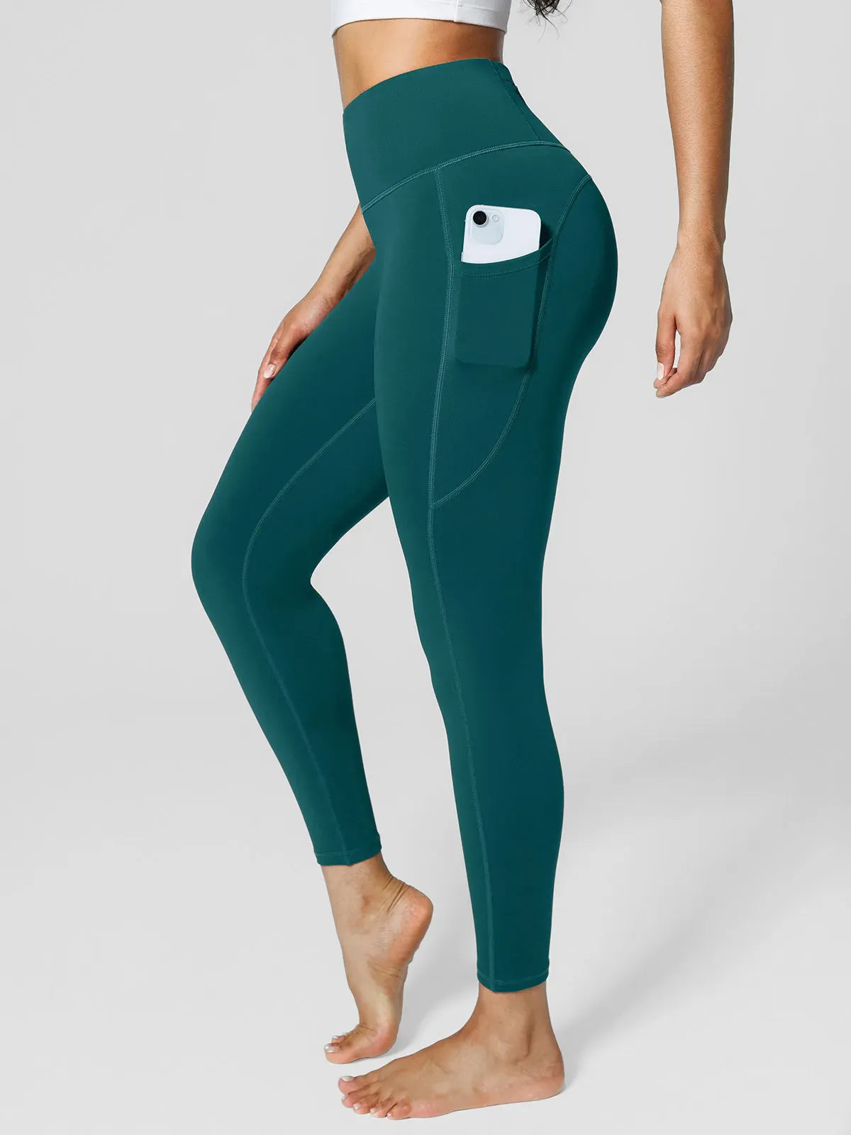 High Rise Side Pockets Fleece Lined Leggings