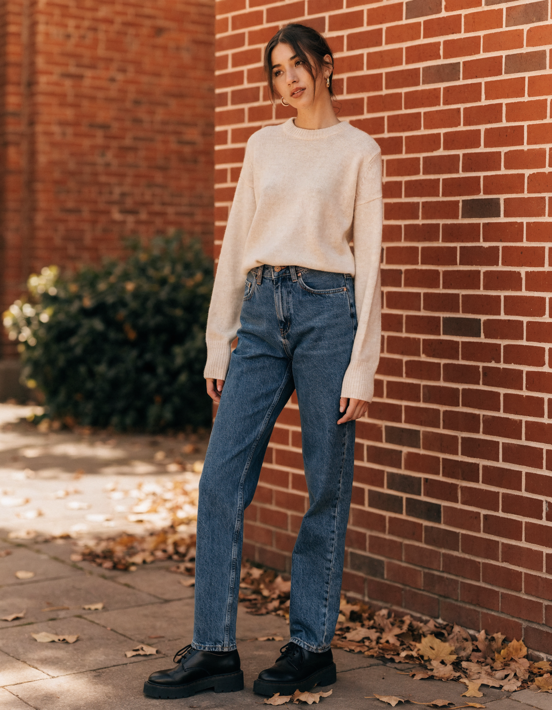 Women's Blue Denim Jeans, model shot