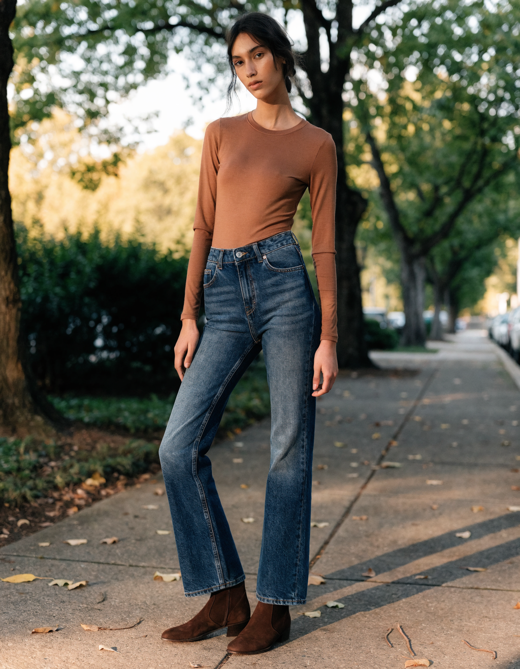 Classic Comfort Bootcut Jeans, model shot