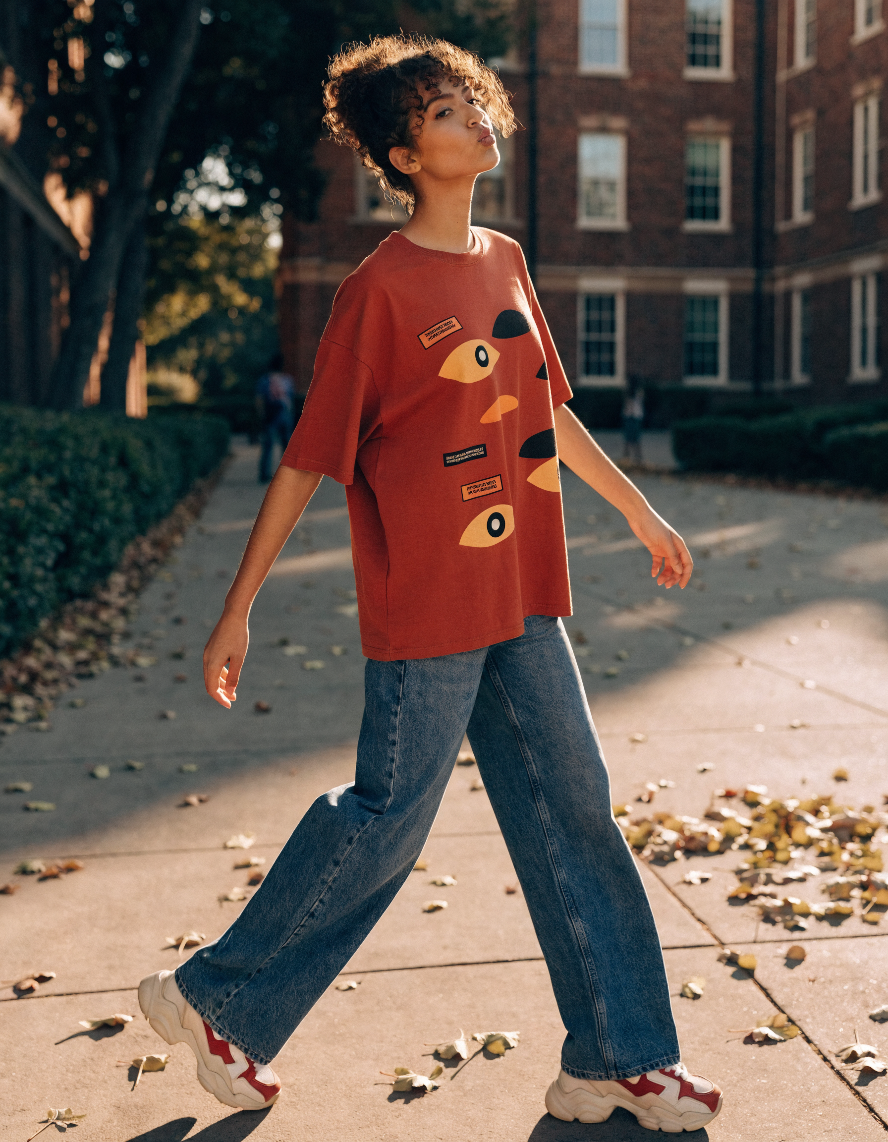 Graphic Crew Tee - Rust, model shot
